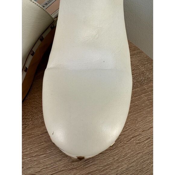 Steve Madden Women's Clog Mule White Leather Low Platform Block Sandal size 10 - Picture 11 of 12
